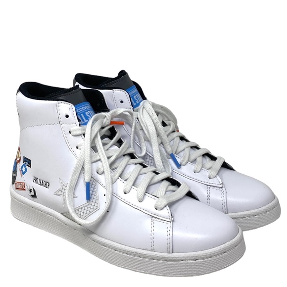 Converse Pro Leather High Skate Shoes Kids Women's White Multi Sneakers 272446C - Picture 2 of 10